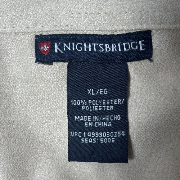 Knightsbridge Men's Satin Button Up Shirt XL Champagne Two Pocket Long Sleeve - Picture 4 of 15